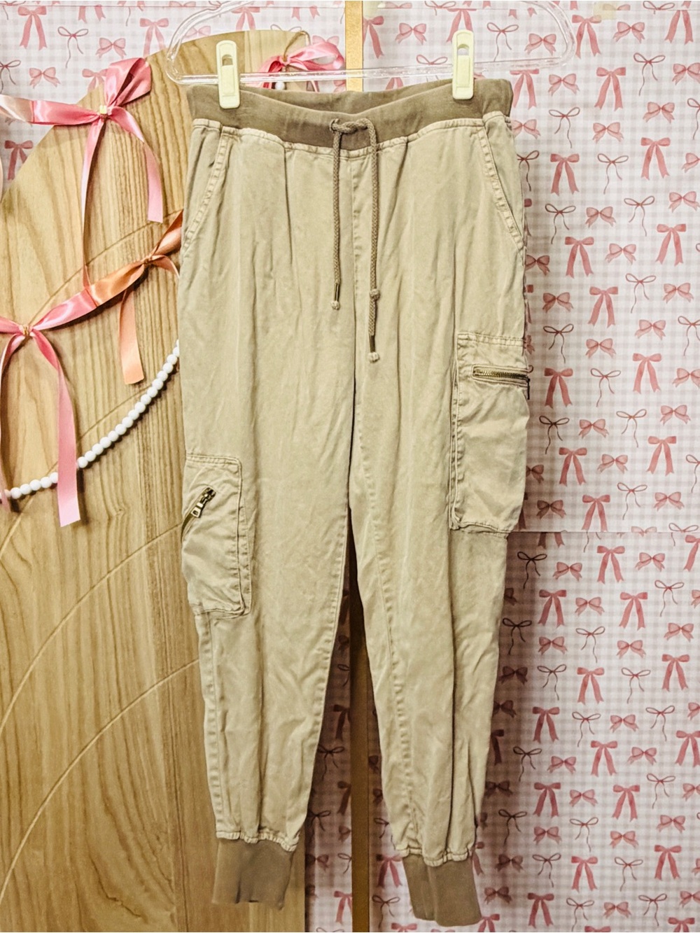 Young Fabulous & Broke Jupiter Khaki Cargo Jogger Pants Anthropologie XS YFB